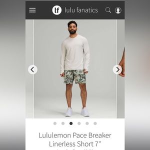 Lululemon Pace Breaker Linerless Short 7" Men’s size M